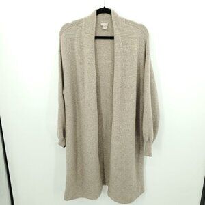Chico's 100% Cashmere Open Style Ribbed Cardigan 2/L Tan